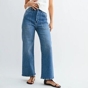 Just Black Patch Pocket Wide Leg Jeans